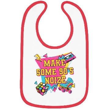 Discover 90s Noize Cool 1990 Chill Retro Vintage Music Bibs