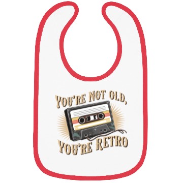 Discover You're Not Old You're Retro Classic Cassette Tape Bibs