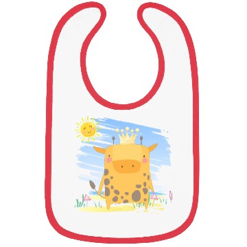 Discover Kawaii King Giraffe Using Crown Adorable Cartoon Bibs