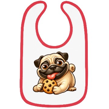 Discover Pug with Cookie Sweet Dessert Bibs