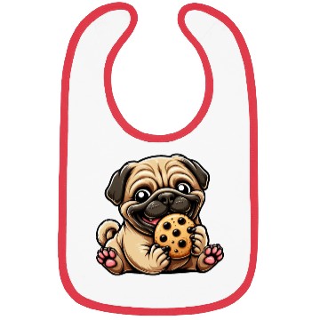 Discover Pug Cookie Sweet Dessert Biscuit Bibs
