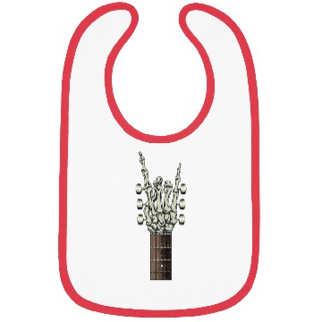 Discover Rock On Skeleton Hand Guitar Rock Roll Rock Band Bibs