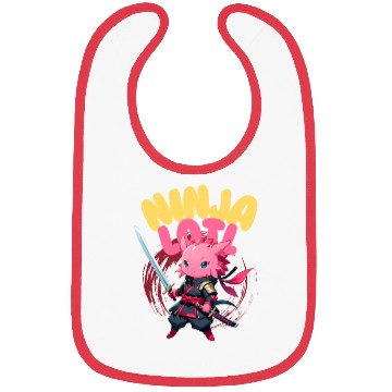 Discover Kawaii Axolotl Ninja Bibs