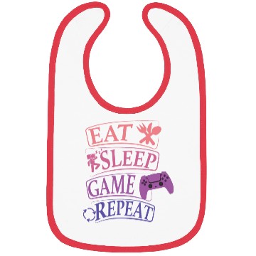 Discover eat sleep game repeat Bibs