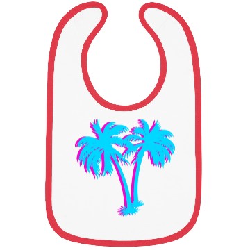 Discover Tropical and Aesthetic Beach Vaporwave Palm Tree Bibs