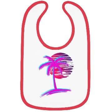 Discover sunset Vaporwave Palm Tree Aesthetic Tropical Bibs