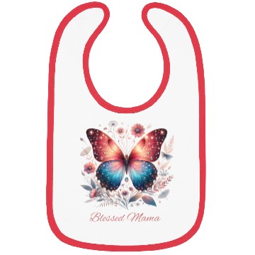 Discover Floral Butterfly Blessed Mama Bibs