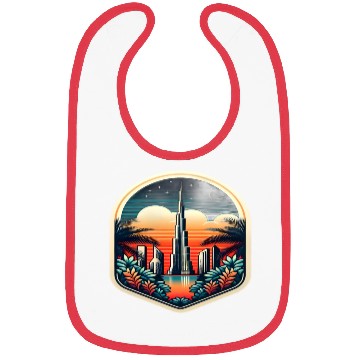 Discover Dubai City United Arab Emirates Vintage Travel Bibs