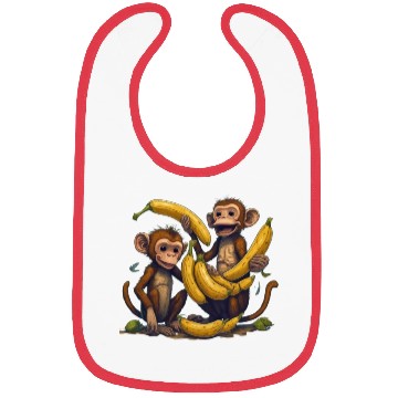Discover monkey play with banana Bibs