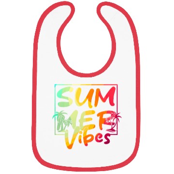 Discover Summer Vibes Colorful Palm Retro Summer Bibs