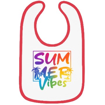 Discover Summer Vibes Colorful Palm Retro Summer Bibs