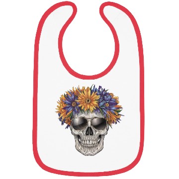 Discover Human skull Bibs flower crown and sunglasses
