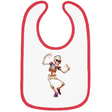 Discover Skeleton With Headphones Dancing to the Beat Bibs