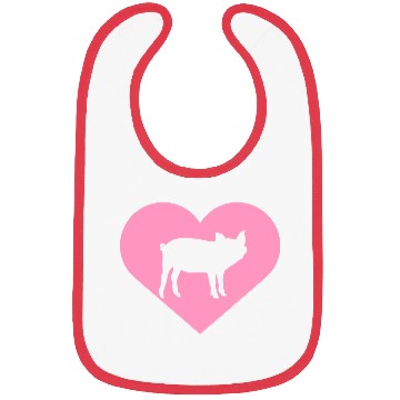 Discover I Love Pigs pig heart piggy piglet silhouette Bibs