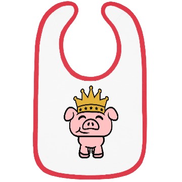Discover Pig King Queen Crown Prince Princess Piggy Piglet Bibs