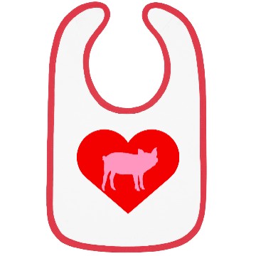 Discover I Love Pigs pig heart piggy piglet silhouette Bibs
