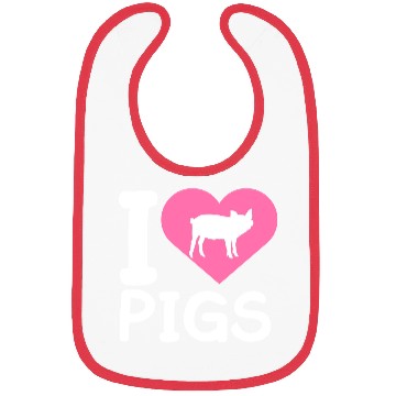 Discover I Love Pigs pig heart piggy piglet silhouette Bibs