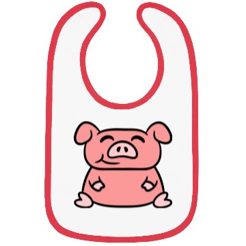 Discover Little cute piggy sit pig piglet fat chubby animal Bibs