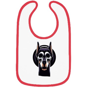 Discover Neon Doberman Skull Edge Bibs