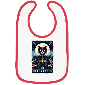Discover The Nekomancer Funny Tarot Necromancer Cat Pun Bibs