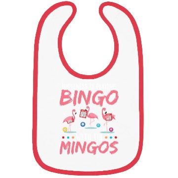 Discover Funny Bingo Player Happiness Flamingo Bibs