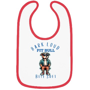 Discover "Bark Loud, Bite Soft" Pit Bull Sticker Bibs