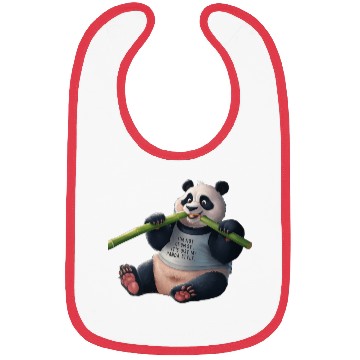 Discover Panda Paradise: Serene Panda Enjoying a Bamboo Fea Bibs