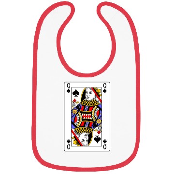 Discover Queen of Spades Playing Card Bibs