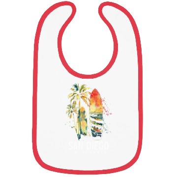 Discover San Diego California Surf Surfer Gift Bibs