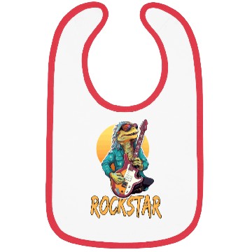 Discover Rockstar Reptile Musician with Electric Guitar Bibs