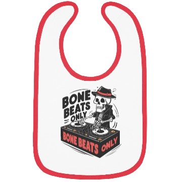 Discover Bone Beats Only Vintage Skeleton DJ Mixing Music Bibs