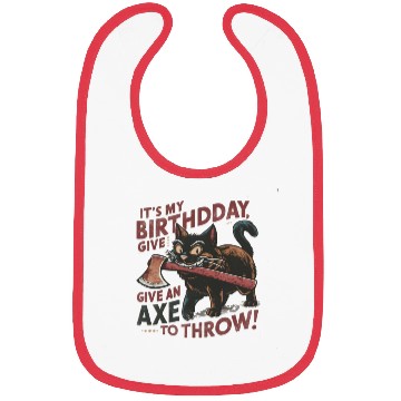 Discover It's My Birthday Funny Axe Throwing cat Lover Bibs
