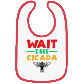 Discover Wait I See Cicada, Colorful Cicada Spring Summer Bibs