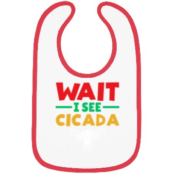 Discover Wait I See Cicada, Funny Colorful Cicada Spring Bibs