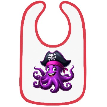 Discover Funny pirate octopus Bibs