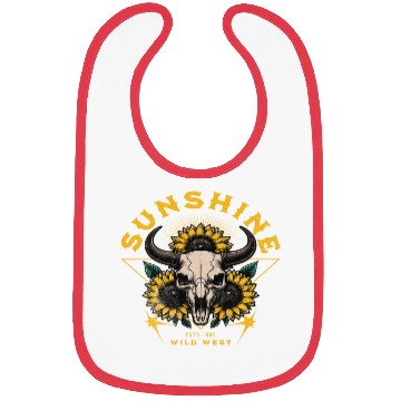 Discover Skull Bull Sunflower Bibs