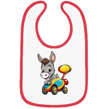 Discover Speedy Donkey Auto Racing Design: Cute Racing Bibs