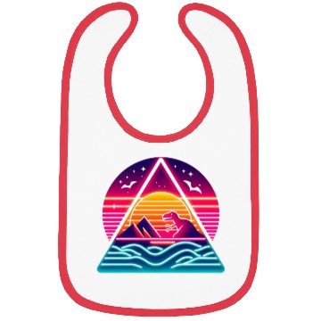 Discover Retro dinosaurs in the 80s triangle Bibs