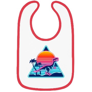 Discover Retro dinosaurs in the 80s triangle Bibs