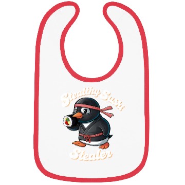 Discover Ninja Penguin Stealing Sushi Bibs