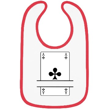 Discover Playing card Club ace with banner space Bibs