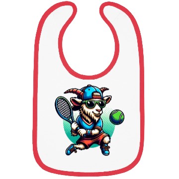 Discover Goat Tennis Player Court Match Design Bibs