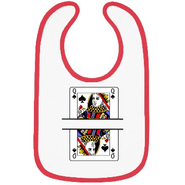 Discover Playing card queen of spades with banner space Bibs