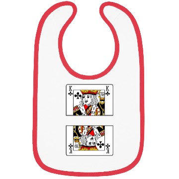 Discover Playing card clover king with banner space Bibs