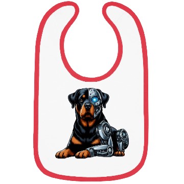 Discover Rottweiler cyborg robot space Bibs
