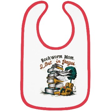 Discover Bookworm Mom lost in the pages design Bibs