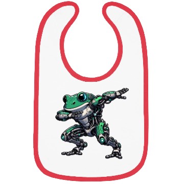 Discover Cool Robot Frog Dabbing Mech Cyborg Bibs