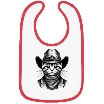 Discover Cowboy Cat Art Bibs