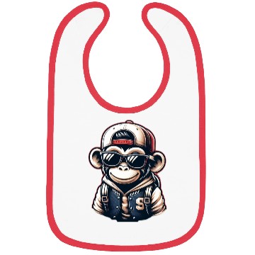 Discover Bibs Funny of a monkey dressed as rap