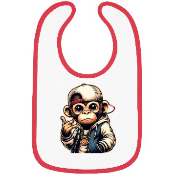 Discover Bibs Funny of a monkey dressed as rap